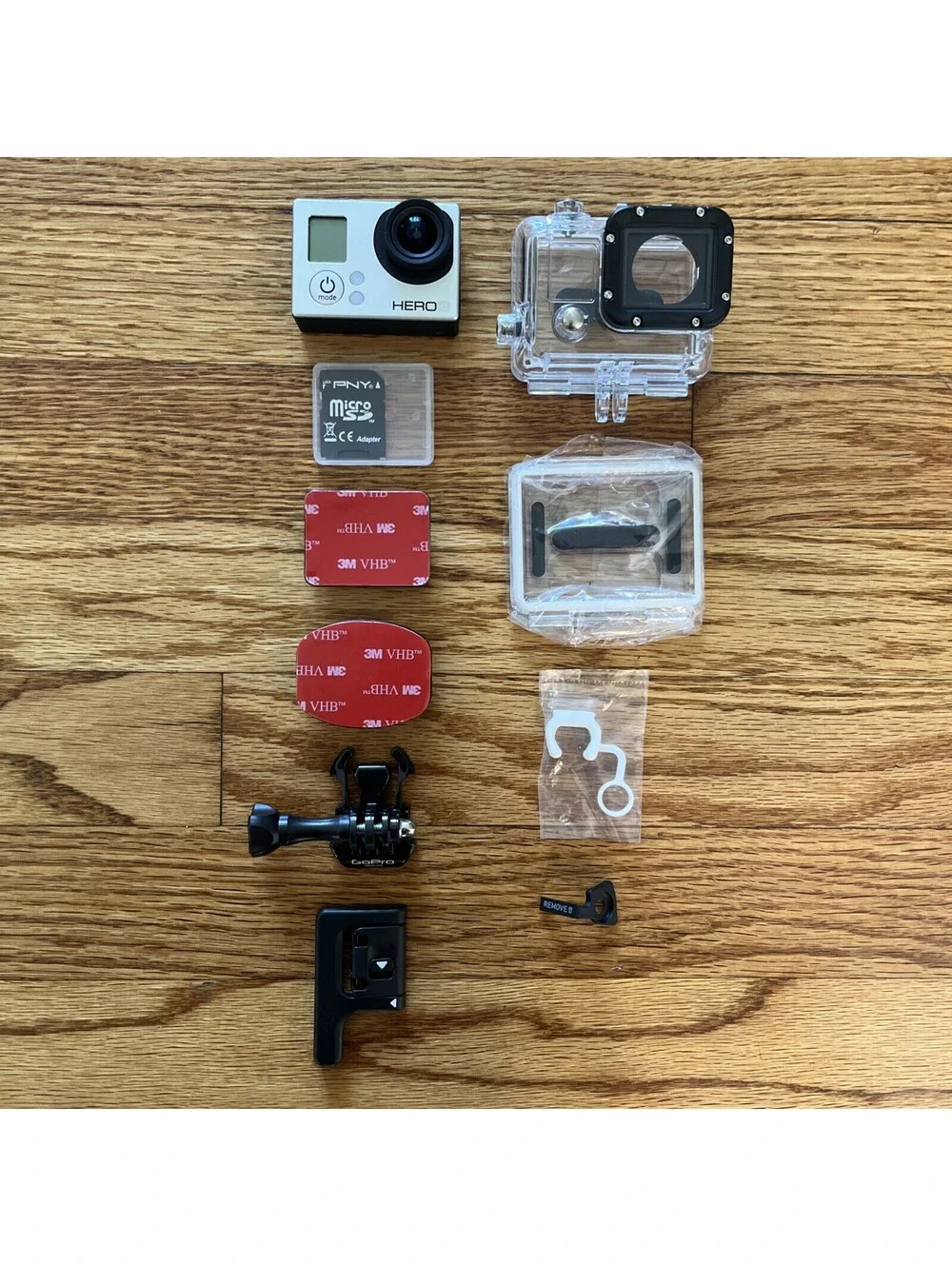 GoPro Hero 3 Silver Action Camera Waterproof Housing With Battery, SD + Bundle